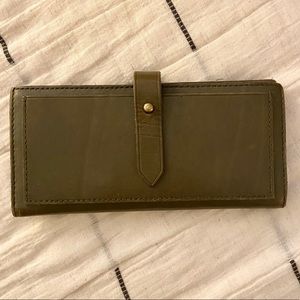 Madewell Olive Green Leather Wallet